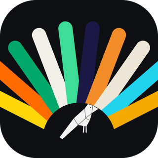 The Ten Magpies logo: an origami magpie in front of a fan of ten coloured feathers, one for each channel.
